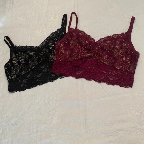 Charlotte Russe Lg (Fits Like S-M 32x32) Two Pullover Bras Lace Front is Lined - Picture 5 of 6